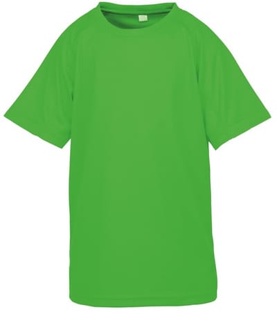 Spiro Childrens Boys Performance Aircool T-Shirt (Flo Green)