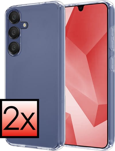 Hoesje - 2 Stuks - Geschikt voor Samsung Galaxy A16 - Sterk & Shockproof - Case Siliconen - Back Cover - Telefoon Hoes - Transparant