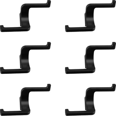 SOTECH 6 stuks Dubbele haken BILL zwart mat 107,5 x 64,5 x 38,5 mm met verdekte bevestiging Jashaken uit de BlackLine collectie
