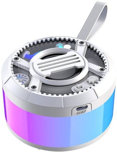 Fivesquare MiniDJ PartyBox Speaker – Mini Bluetooth Speaker met RGB Licht, 5W Power & TWS/TF Ondersteuning Wit V3