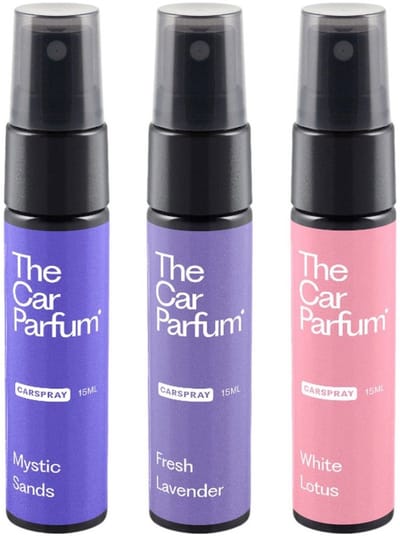 The Car Parfum Auto Parfum Spray - Auto Geurverfrisser - Autoparfum Cadeauset voor Haar - 3 Frisse Geuren - Mystic Sands, Fresh Lavender, White Lotus