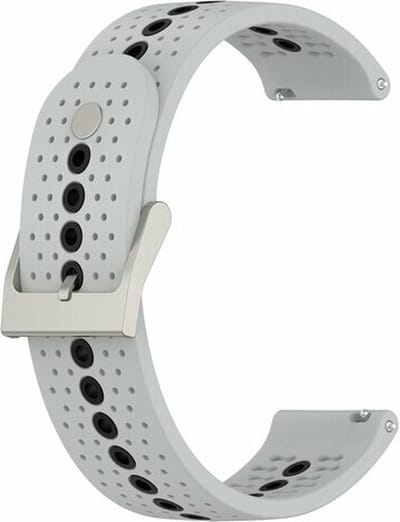 By Qubix - Geschikt voor Garmin bandje - Geschikt voor Garmin Vivomove 3 / HR / Luxe / Sport / Style / Trend - Dot Pattern bandje - Grijs - Smartwatch bandje 20mm