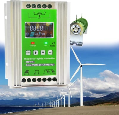Hybride Laadregelaar - Zonne Wind - Energie Opwekken - MPPT Technologie - 1000W - Zilver