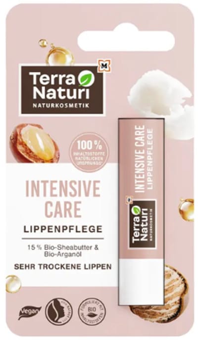 Terra Naturi Lippenbalsem - Intensive Care | Natuurkosmetiek - Bio-arganolie & Bio-Sheabutter | Verzorgende Lippenbalsem - Beschermende Lippenbalsem - Vegan