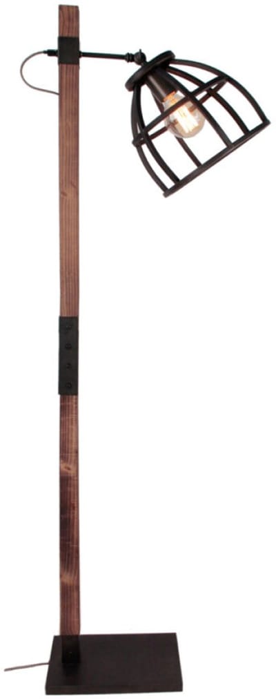 Chericoni Aperto Vloerlamp - 1 lichts - 140 cm Hoog - Zwart - Hout en Metaal