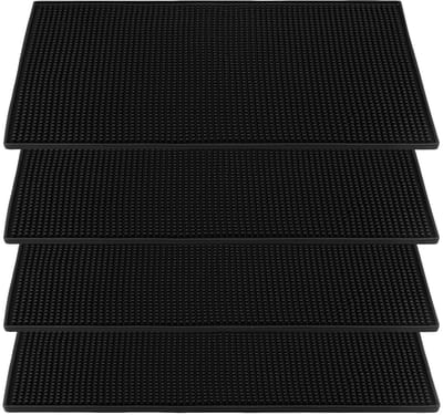 Dailygoods- Barmat Antislip - 4 Stuks - 15 x 30 cm - Siliconen - Afdruipmat - Vuilafstotend - Duurzaam Design - Tafelmat