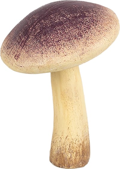 Clayre & Eef Decoratie Paddenstoel Ø 9x12 cm Beige Paars Polyresin Herfst decoratie