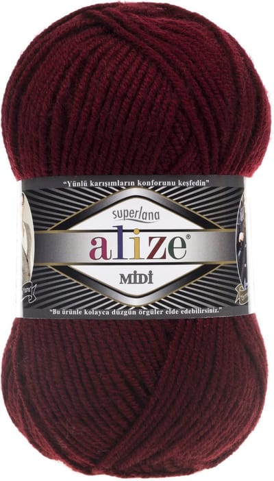 Alize Superlana Midi 57 Bordo Pakket 5 Bollen 500 Gram