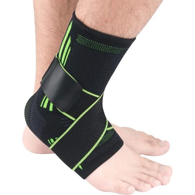 1 stuks enkelbrace ademende enkelondersteuning comfortabele enkelstabilisator met compressiebandondersteuning geschikt voor mannen en vrouwen M groen