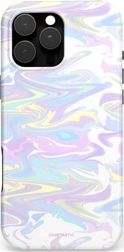 Casetastic hoesje geschikt voor Apple iPhone 16 Pro Max - MagSafe - Dubbellaagse bescherming - IJsdans van kleur - Fashion Case - Wit Lichtgrijs Crème