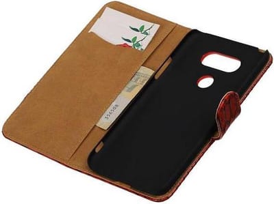 Snake Bookstyle Wallet Case Hoesje - Geschikt voor LG G5 Rood