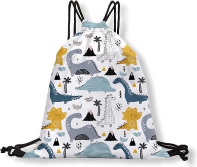 Zwemtas - Gymtas "Dino's" - Luxe Rugtas met trekkoorden -  School tas - Jongens rugzak - GRATIS verzending