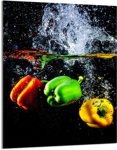 TMK ArtDeko Serie - Snijplank - 40x52 cm - Paprika Motief - Veiligheidsglas