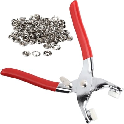 Handgereedschap set voor ambachten met tang, roestvrijstalen drukknopen voor leer, kleding en stof