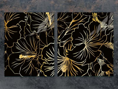 TMK ArtDeko - Snijplank - 85x52 cm - Hartglas - Bloemenmotief