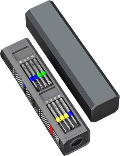 Precisie Schroevendraaierset - Mini Gereedschap - Elektronica Reparatie - Compact Organisatiesysteem - 31 Delig - Grijs