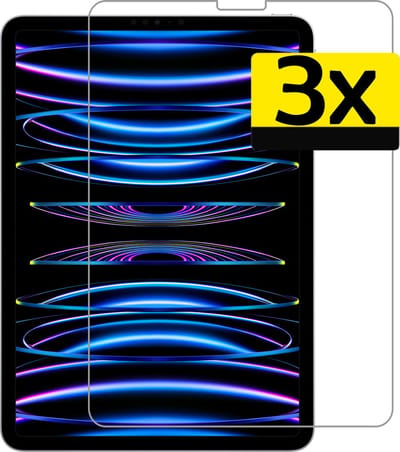 Screenprotector - Geschikt voor Apple iPad Pro (2022) - 11 inch - 4e generatie - 3 Stuks - Extra Sterk - Beschermglas - Gehard Glas - Tempered Glass - Screen Protector