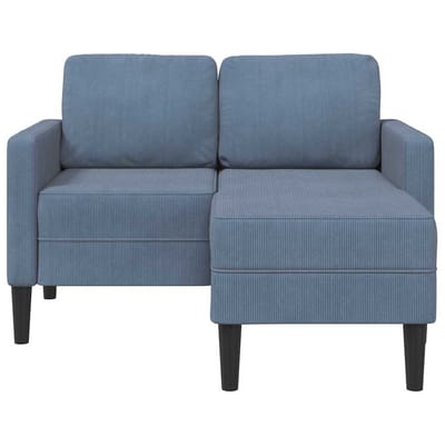 vidaXL - 2-zitsbank - met - ligstoel - L-vormig - 125 - cm - linnen - blauw