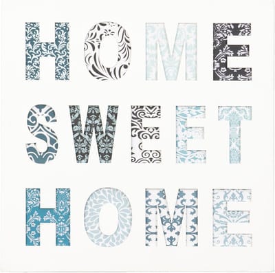 Clayre & Eef 62818 - Tekstbord - Hout -  40 x 2 x 40 cm - mdf - Home Sweet Home