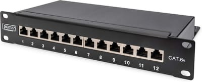 Patchpaneel 12 poorten Cat-6A - 10 inch rack-mount - Afgeschermd en betrouwbaar netwerkbeheer