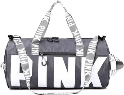 PINK Sporttas - Sporttas - Fitness Tas - Weekendtas - Sport Tas - Kleine Sporttas - Reistas Medium 25 Liter - Grijs - Strandtas - Goede voornemens 2026