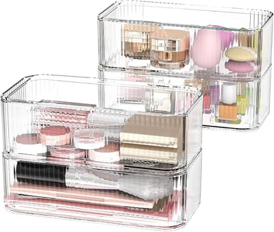 Opbergdozen Acryl - Laden Organizer - Cosmetica Sorteren - Stapelbaar Ontwerp - 17x10x5 cm - Transparant