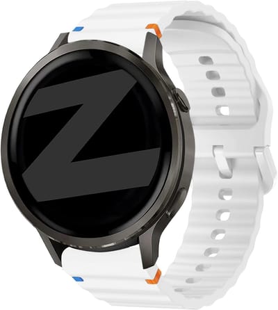 Bandz Siliconen 'Wave' bandje geschikt voor Garmin Vivoactive 4s / Vivomove 3s / Venu 4 - 41mm / Venu 3s / Venu 2s / Forerunner 265s / Forerunner 255s - Wit