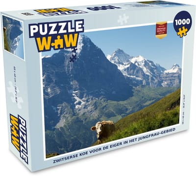 Puzzel Zwitserse koe voor de Eiger in het Jungfrau-gebied - Legpuzzel - Puzzel 1000 stukjes volwassenen