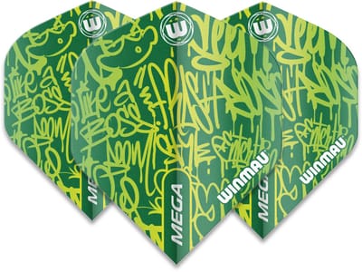 Winmau Mega Standard Graphic Green - Dart Flights