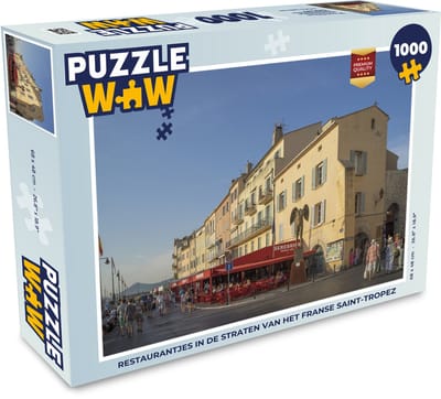 Puzzel Restaurantjes in de straten van het Franse Saint-Tropez - Legpuzzel - Puzzel 1000 stukjes volwassenen