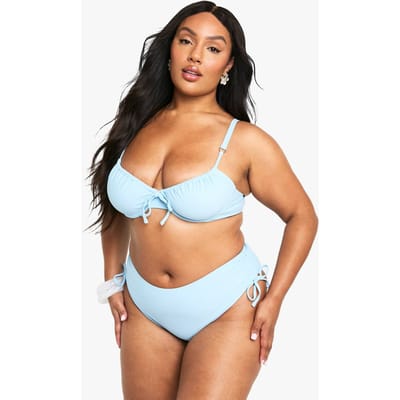 boohoo Dames Plus Buikcontrole Hoge Taille Slip | Baby Blue | Maat: 22
