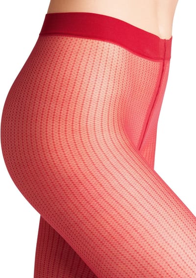 FALKE Body Chain 12 DEN ultra transparent materiaal transparent 12 DEN Panty dames rood - maat S