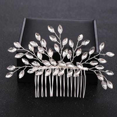 Bruiloft Strass Haarkam Bruid Hoofdsieraden Bruiloft Haarkammen Haaraccessoires Bruids Vrouwen Kristallen Sieraden Accessoires black