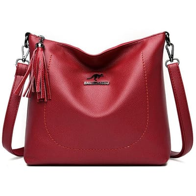 Zachte Leren Kwast Lente Nieuwe Mode Grote Capaciteit Crossbody Tas Moedertas Eenvoudige Zachte Leren Schoudertas brown