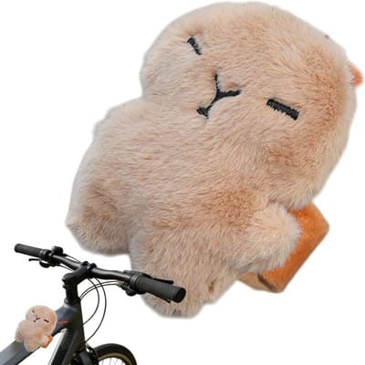 Fiets Stuur Decoratie - Dier Pluche - Fiets Rit Verfraaien - Veer Beweging - Universele Pasvorm - Capibara