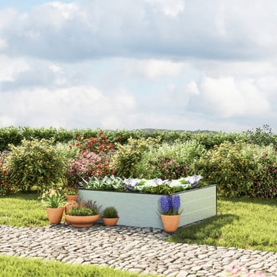 119 x 119 x 39 cm Moestuinbak Halfsize, Aluminium (geanodiseerd)