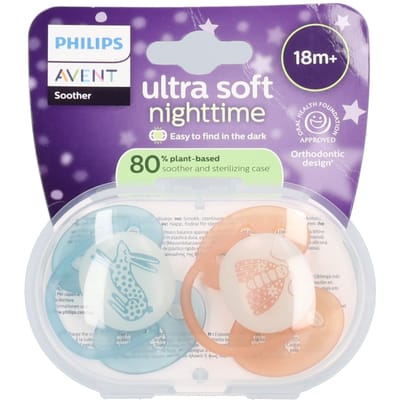 Philips Avent Ultra Soft Nighttime – 18+ maanden - Glow-in-the-dark fopspeen - SCF094/06