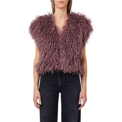 Kort bodywarmer van imitatiebont model 'GILET'