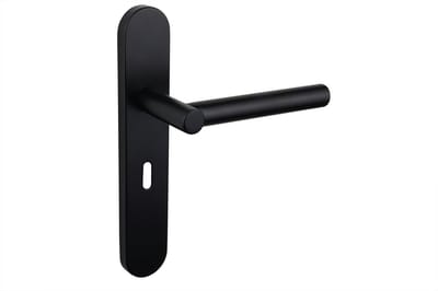 Lavuzo deurkruk Grosetto Zwart met afgerond schild SL56 | Per set | Deurklink met schild