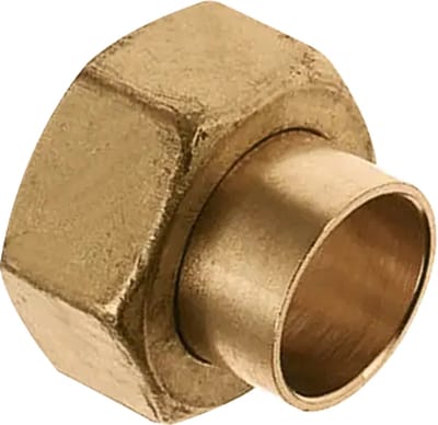 Bonfix 2- en 3-delige messing koppelingen 2-delige rechte koppeling 1 x 15 - met vlakke dichting voor water || binnendraad x capillair