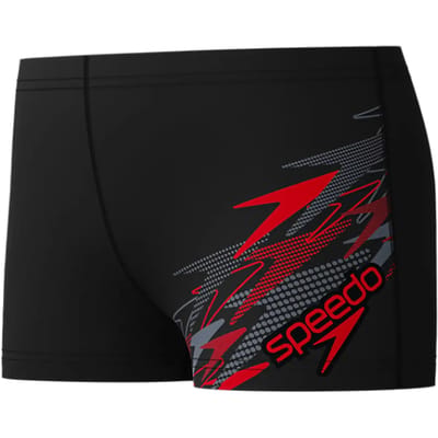 Speedo Medley Logo Aquashort Jongens Sportzwembroek - Zwart/Rood