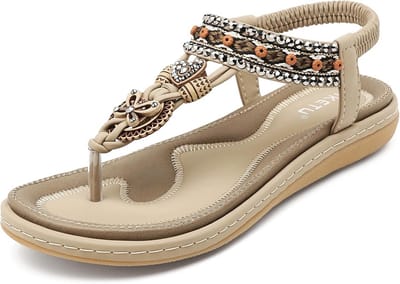 Comfortabele Platte Zomersandalen Dames met Strass & Verstelbare Band - Maten 35 t/m 44
