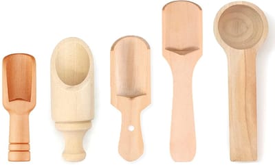 Dailygoods- Houten Lepel Mini 5 Stuks - Houten Theelepel - Keukengerei - Specerijenlepel - Compact Formaat - Natuurlijke Geur