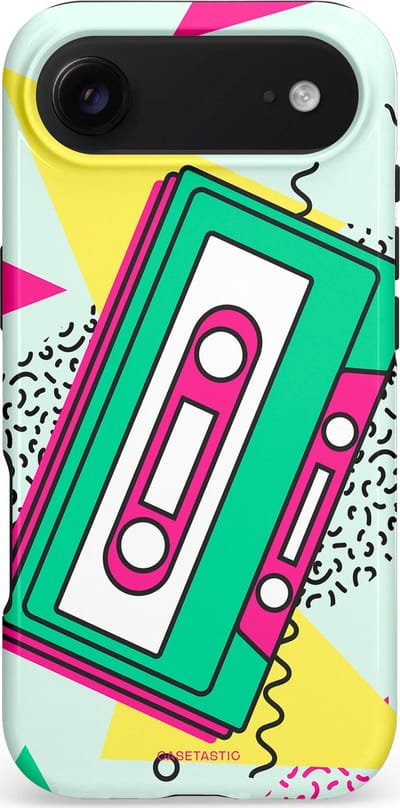 Casetastic hoesje geschikt voor Apple iPhone Air - MagSafe - Dubbellaagse bescherming - Retro 80s muziek - Fashion Case - Wit Groen Lichtgrijs Roze