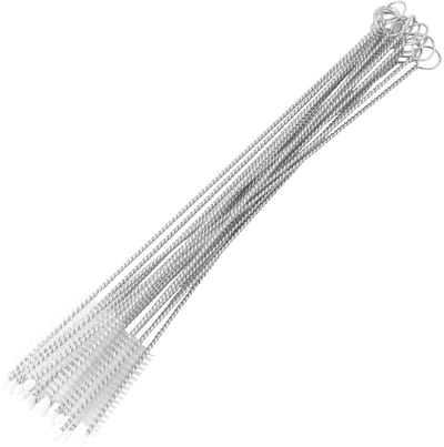 Dailygoods- Stroborstels 20 Stuks - Borstelreiniger - Roestvrijstalen Handgreep - Zachte Borstelharen - Effectieve Reiniging - Corrosiebestendig - Flessenborstel