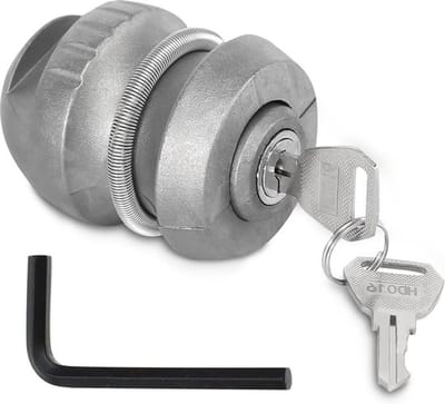 Aanhangerslot voor kogelkoppeling - diefstalbeveiliging voor trekhaak - vergrendeling - veiligheidsaanhanger - hangslot voor caravan met 2 sleutels