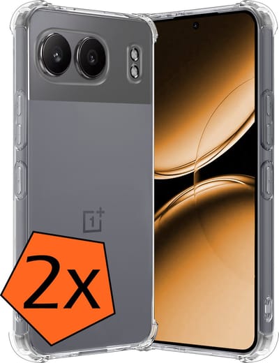Hoes - 2 Stuks - Geschikt voor OnePlus Nord 4 - Sterk & Shockproof - Siliconen Case - Back Cover - Telefoon Hoesje Shock Proof - Transparant