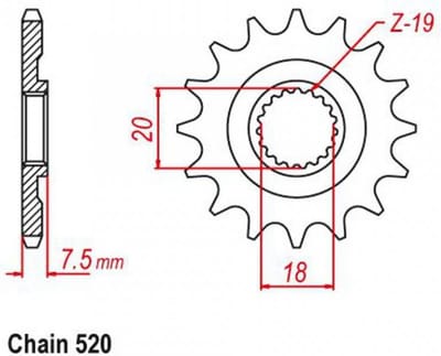 Pignon sortie de boîte Esjot pour moto Honda 125 Cr R 1997 12 dents pas 520 Neuf