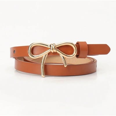 Nieuwe Zoete Strik Damesriem Veelzijdige Jurk Lichte Luxe High-end Decoratieve Riem Dames 103CM brown