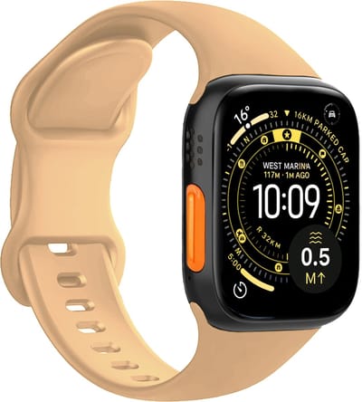 Horloge Bandje Geschikt voor Apple Watch Ultra 1, 2, 3 (49 mm) Bandje Siliconen Polsband - Siliconen Bandje Smartwatch - Walnoot